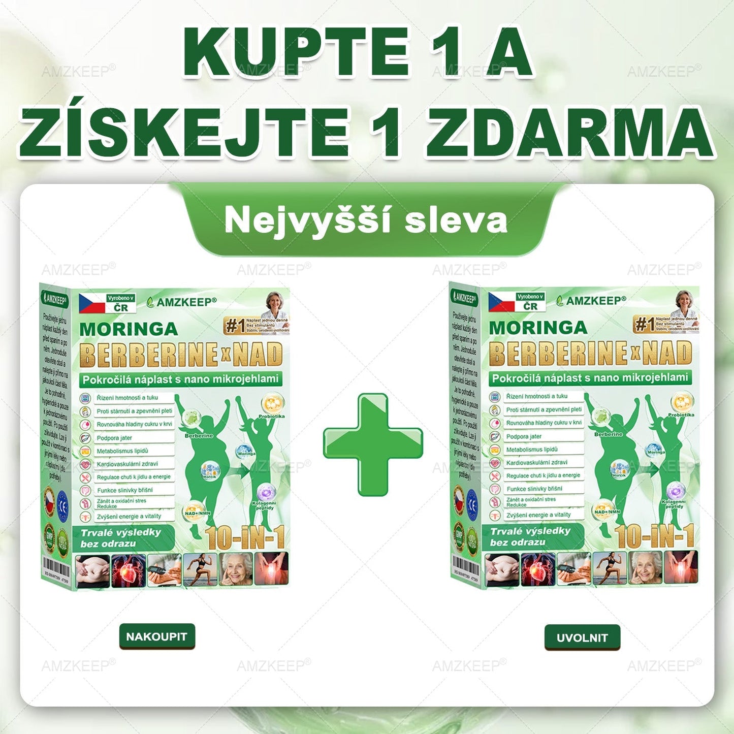 🇨🇿Lékařem formulovaný AMZKEEP® Moringa Berberin × NAD+ 10-in-1 Pokročilá Nano Mikroneedle Náplast (Zažijte viditelné výsledky již za 7 dní)