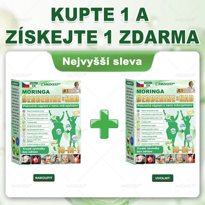 🇨🇿Lékařem formulovaný AMZKEEP® Moringa Berberin × NAD+ 10-in-1 Pokročilá Nano Mikroneedle Náplast (Zažijte viditelné výsledky již za 7 dní)