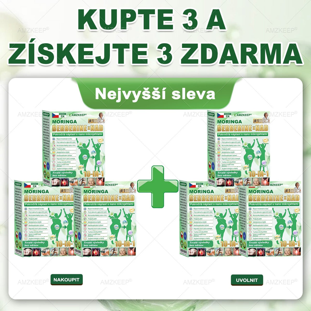 🇨🇿Lékařem formulovaný AMZKEEP® Moringa Berberin × NAD+ 10-in-1 Pokročilá Nano Mikroneedle Náplast (Zažijte viditelné výsledky již za 7 dní)