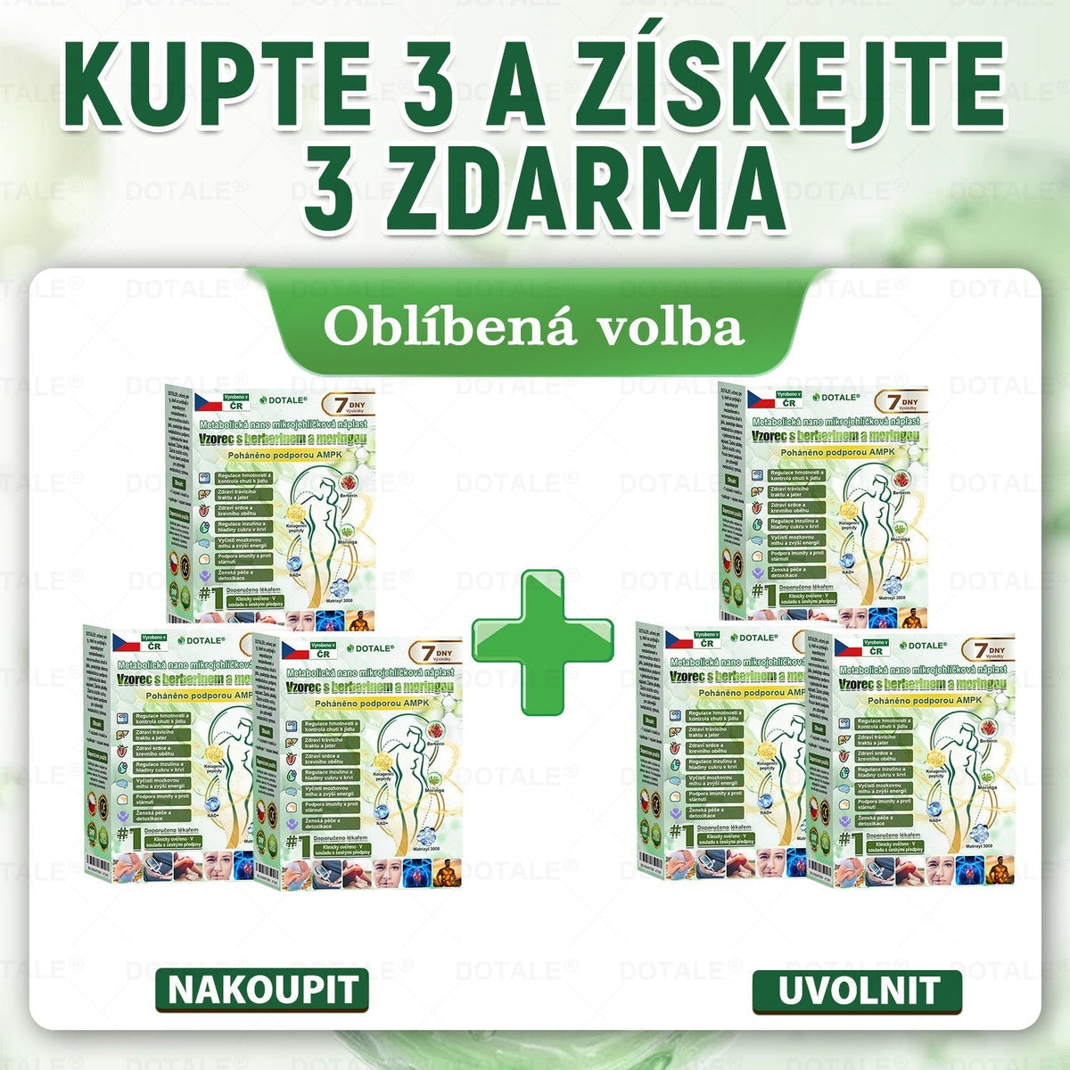 𝑫𝑶𝑻𝑨𝑳𝑬® metabolická nano mikrojehličková náplast 🎁 (Pouze jednou denně, viditelné výsledky již do 7 dnů!) ✅ Formule Berberin + Moringa, ideální při nadváze, nedokonalostech pokožky, diabetu, spánkové apnoe a kloubních potížích 💥💥