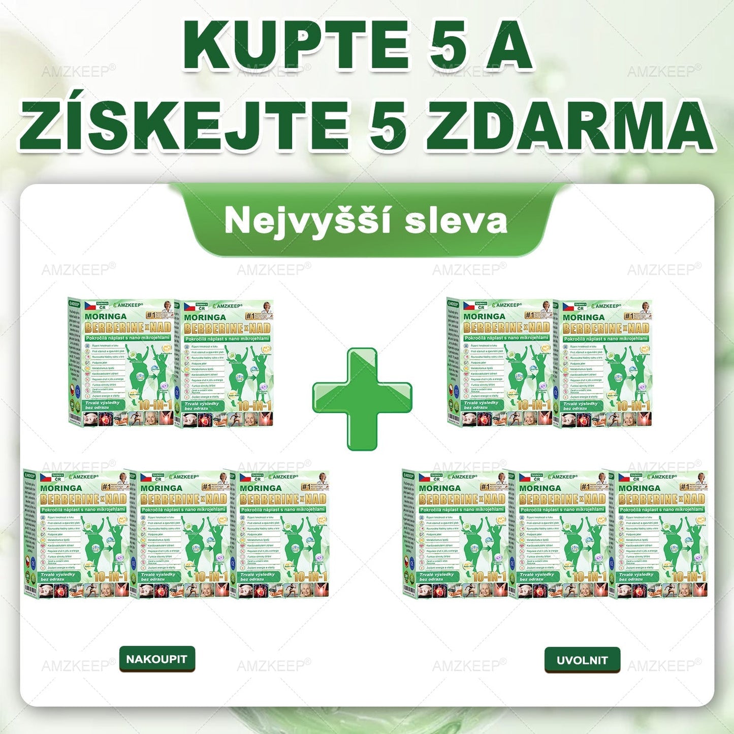 🇨🇿Lékařem formulovaný AMZKEEP® Moringa Berberin × NAD+ 10-in-1 Pokročilá Nano Mikroneedle Náplast (Zažijte viditelné výsledky již za 7 dní)
