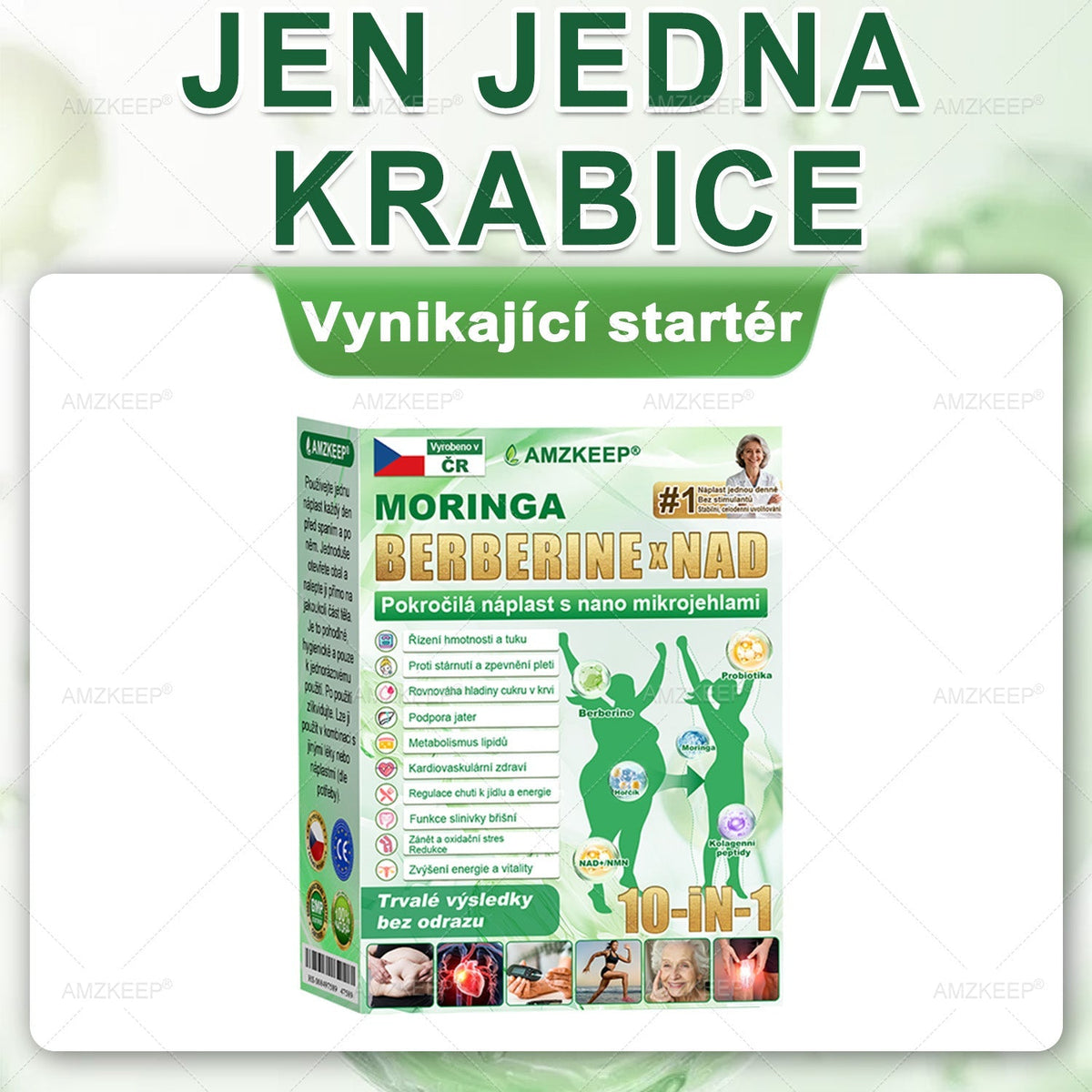 🇨🇿Lékařem formulovaný AMZKEEP® Moringa Berberin × NAD+ 10-in-1 Pokročilá Nano Mikroneedle Náplast (Zažijte viditelné výsledky již za 7 dní)